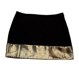 Express Black and Gold Mini Pencil Skirt